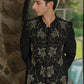 Black Bandhgala With Embroidery – Zardosi Work (Deer) by Hilo Design