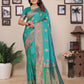Joban Fashion Banarasi Light Green Woven Soft Silk Saree | Swadesiicart