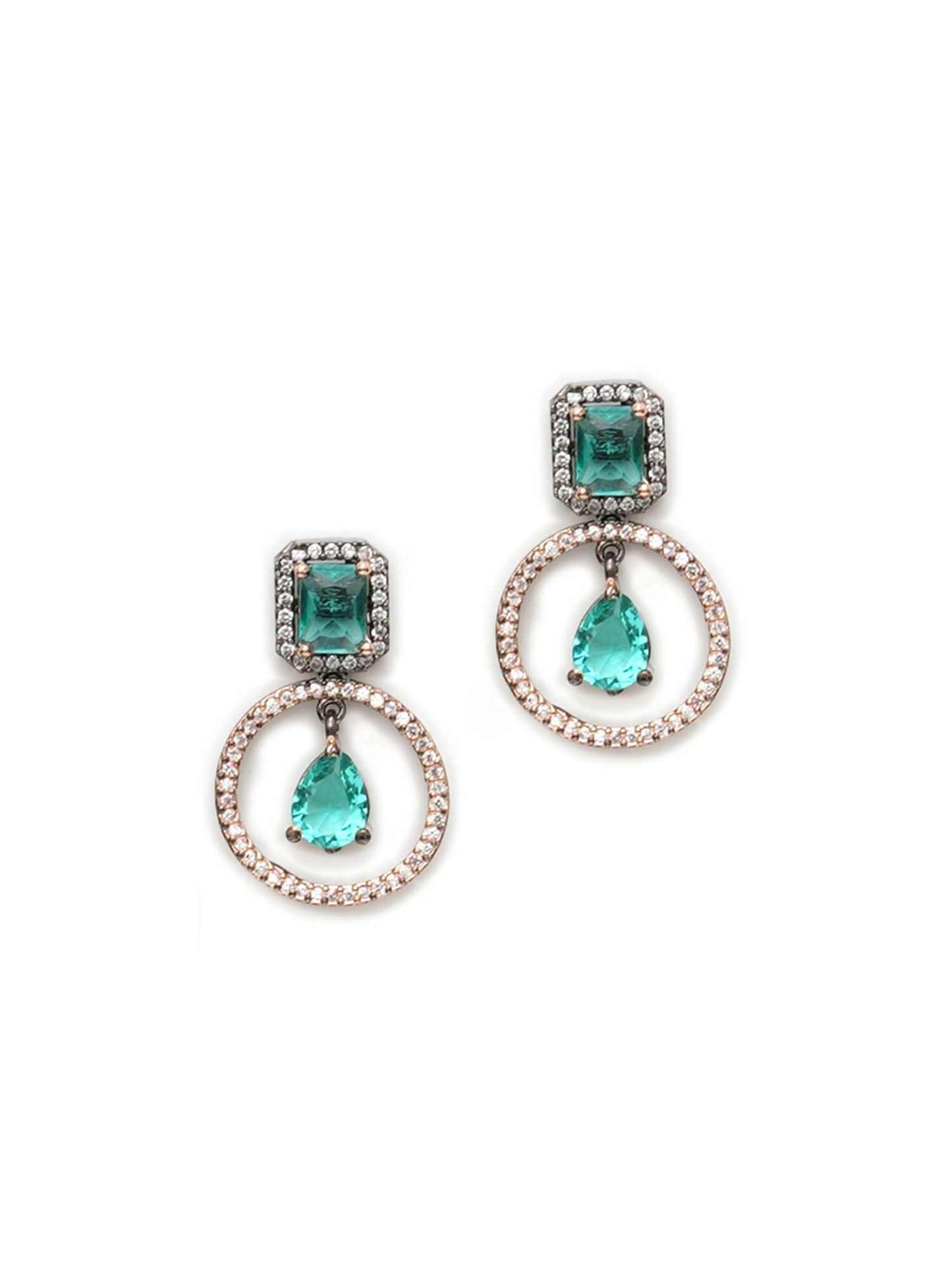 Stone kundan earrings (green) - Ruby Raang - Ruby Raang Studio