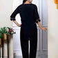 Miravan Women's Solid Black Rayon Co-Ord Set - Swadesiicart