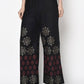 Aniyah Rayon Black Color Block Print Flared Slip-On Palazzo (AN-188K)