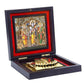 AncientlRam Darbar Pocket Temple Box With Charan Paduka Square Shaped, Gold-Polished - Swadesiicart
