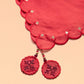 BohoJazz Nazm Embroidered Kimono Sleeves Kurta with Banarasi Pants and Dupatta - Red | Swadesiicart