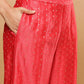 BohoJazz Nazm Embroidered Kimono Sleeves Kurta with Banarasi Pants and Dupatta - Red | Swadesiicart