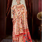 Aayaa Designer Winter Collection Printed Saree With Shawl - Multi Color