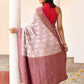 Joban Fashion Pastel Lilac Crepe Chiffon Pure Handloom Banarasi Silk Saree | Swadesiicart