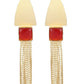 Joban Fashion Women Red Stone Matte Gold Earrings | Swadesiicart