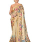 Beige Rangkat Tussar Silk Woven Design Saree with Unstitched Blouse - Mohmanthan Eshani | Swadesiicart