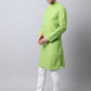 Even Apparels Green Pure Cotton Men's Kurta With Side Placket (SLD1193) | Swadesiicart