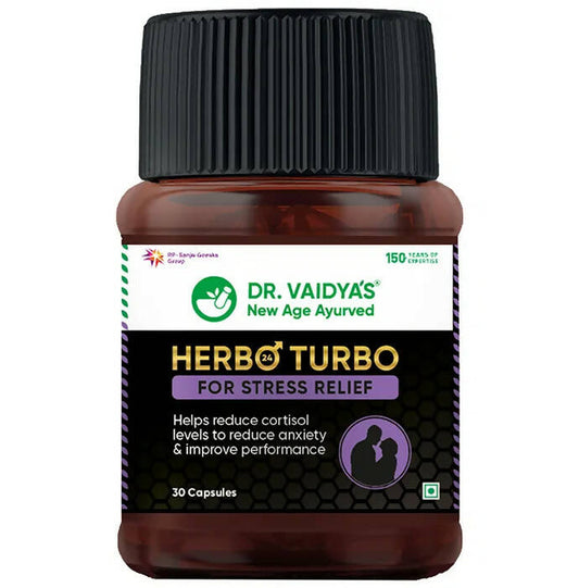 Dr. Vaidya's Herbo 24 Turbo Capsules For Stress Relief | Swadesiicart