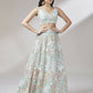 House of Panchhi Lime Green Net Sequinse Work Lehenga & Blouse with Dupatta | Swadesiicart