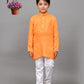 Bluesaanchi Orange Self-Design Embroidered Kurta Set – Bold & Stylish for Your Little One | Swadesiicart