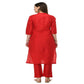 Lagi Women's Red Poly silk Straight Embroidred Kurta & Pant (RO116B) | Swadesiicart