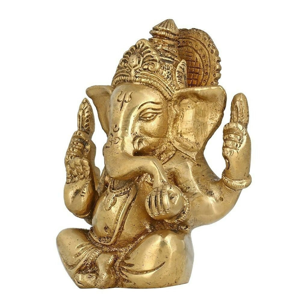 Artvarko Brass Lord Ganesha Ganpati Religious Statue Idol - Swadesiicart