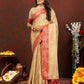 Lorenvalley Fashion Cream Cotton Woven Design with Zari Weaving Design Saree - Swadesiicart
