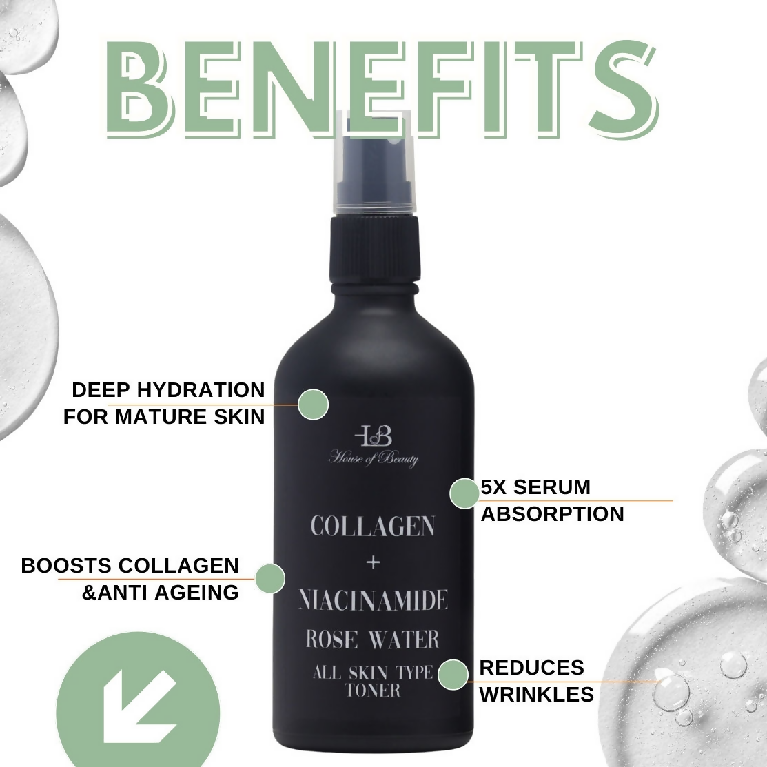 House of Beauty Mature Skin Collagen Toner - Swadesiicart