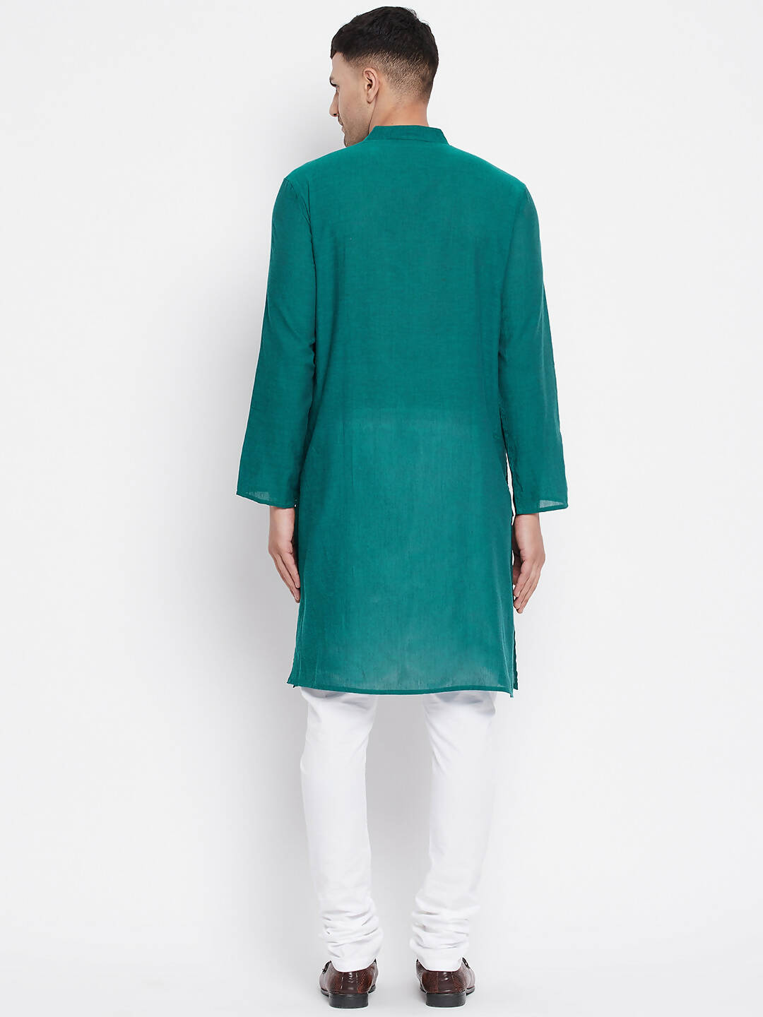 Even Apparels Green Rayon Men's Kurta With Band Collar | Swadesiicart