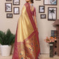 Aastha Fashion Cream Tissue Silk Weaving Saree