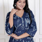 Miravan Womens Abstract Blue Printed Cotton Blue Co-Ord Set - Swadesiicart