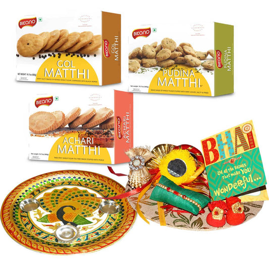 Bikano Mathi Magic Rakhi Puja Thali Gifts - Bikanervala