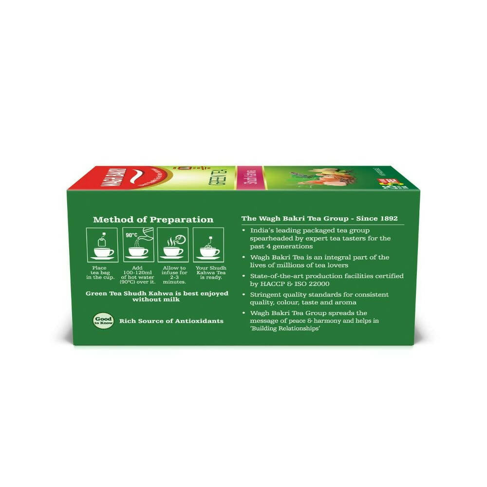 Wagh Bakri Shudh Kahwa Green Tea Bags - Swadesiicart