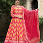 Wedding Designer Multi Soft Dola Silk Anarkali suit with Dupatta - Samanta - Swadesiicart