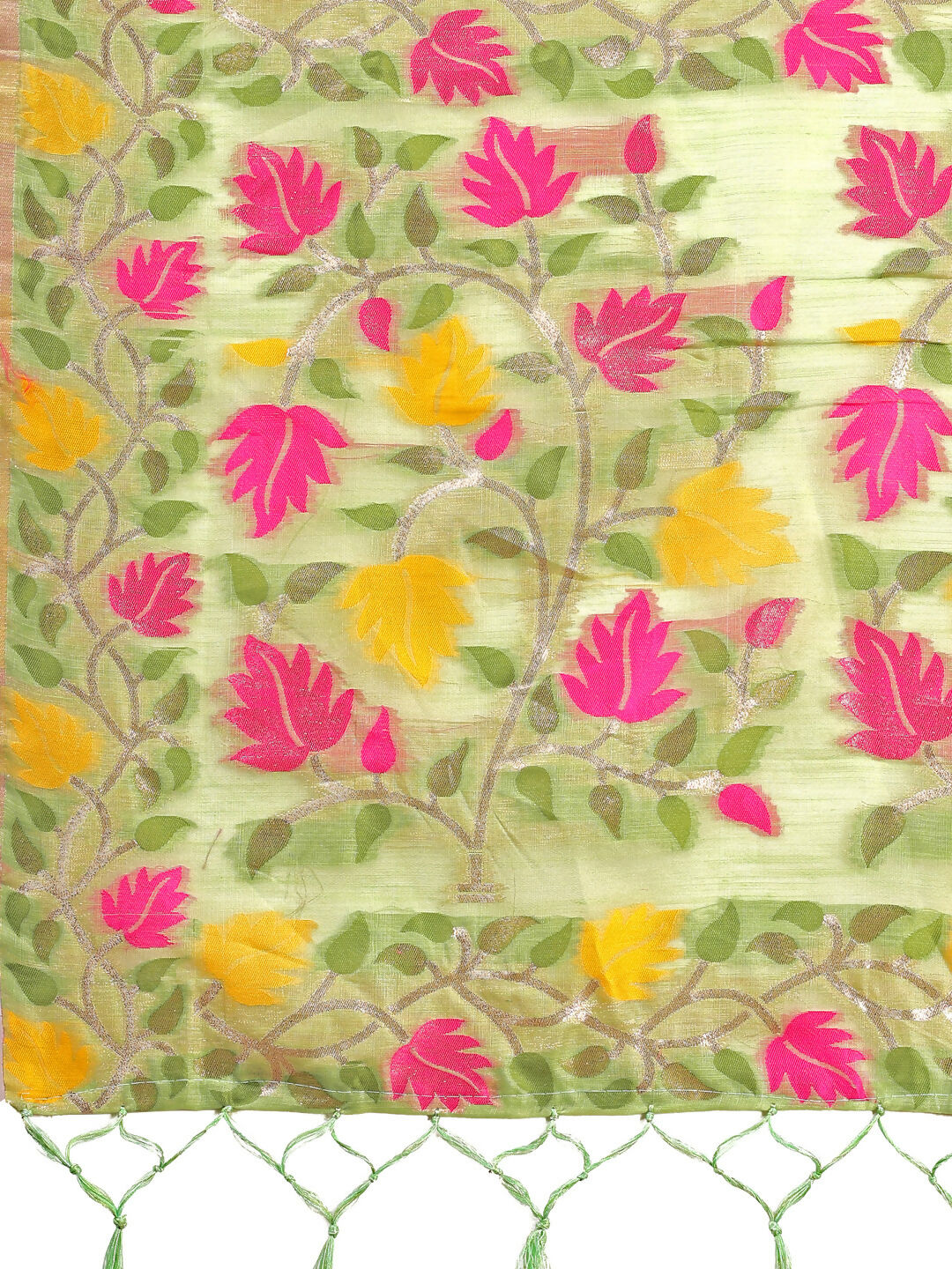 Shree Shyam Fashion Linen Cotton Light Green Saree