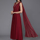 Ahalyaa Women's Traditional wear Ethnic Dress - Maroon | Swadesiicart
