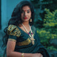 DEIANA'S Beautiful Designer Golden zari Soft Lichi Silk Saree - Navy Blue - Swadesiicart