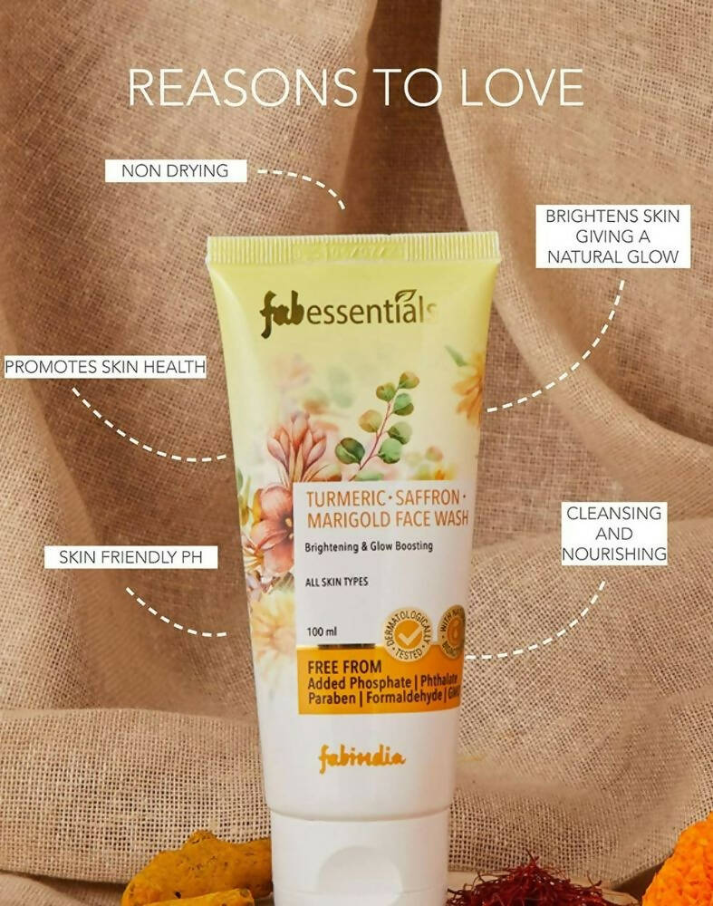 Fabessentials Turmeric Saffron Marigold Face Wash - Swadesiicart