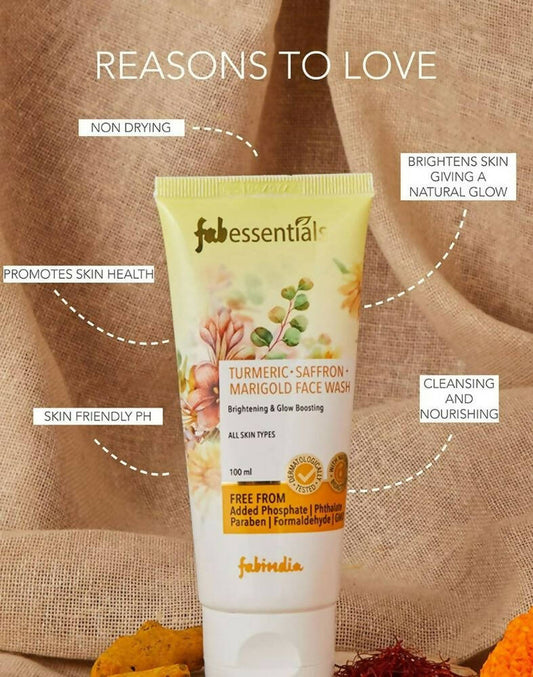 Fabessentials Turmeric Saffron Marigold Face Wash - Swadesiicart