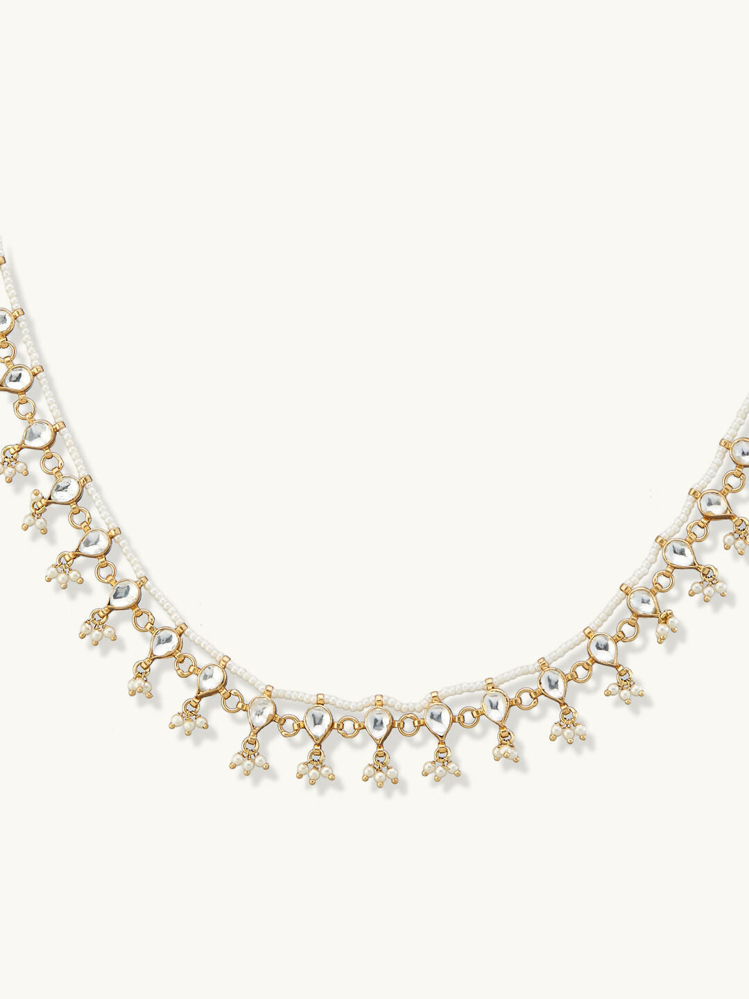 Nuyug 22K Gold-Plated Pearl Drops Matha Patti cum Necklace | Swadesiicart