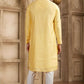 Raivat Ethnic Banarasi Art Silk Mirror Work Kurta Pajama In Yellow Colour | Swadesiicart