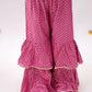 Lil Drama Khilkhilahat Pink Crop Top and Flare Pant Set For Girls | Swadesiicart