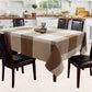 Airwill 100% Cotton Checkered Pattern 4 Seater Square Table Cover - Brown