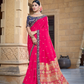Pink Pure Viscose Weaved Silkresham , Zari And Cord Embroidery Saree - Norita Hit - Swadesiicart