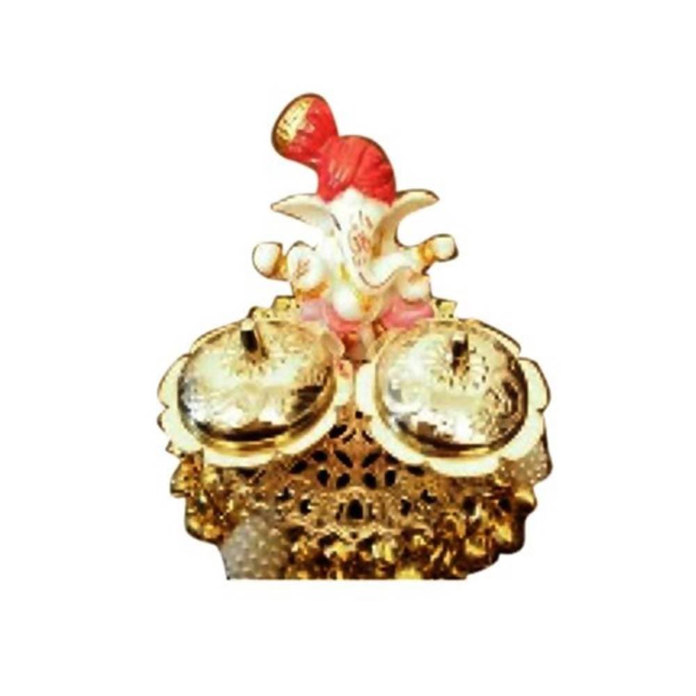Kundan HandiKrafts Ganapathi Haldi Kumkum Boxes - Aahana - The Bliss Store