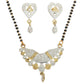 AanyaCentric Gold-Polished Mangalsutra Pendant Earring Set & Silver Plated Anklet