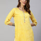 Anubhutee Yellow & White Bandhani Printed Kurti | Swadesiicart