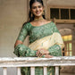 Vishnu Weaves Women's Green Handloom Raw Silk Woven Saree with Blouse - Swadesiicart