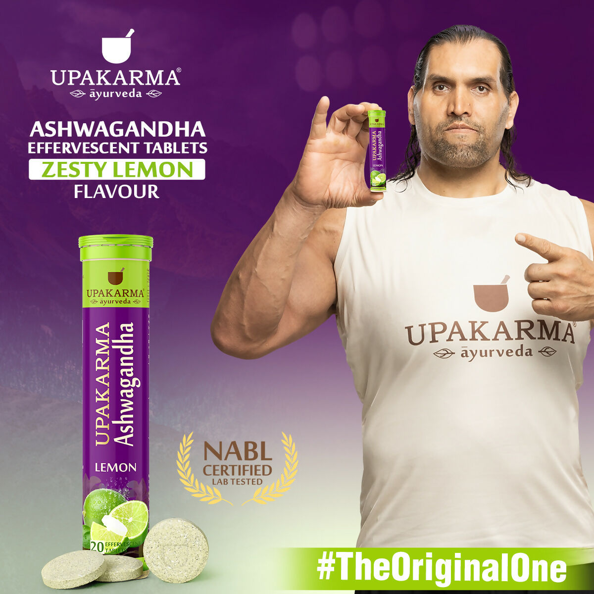 Upakarma Ayurveda Ashwagandha Effervescent Tablets - Lemon Flavour | Swadesiicart