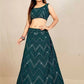 Jyoti Fashion Classy Bottle Green Georgette 3MM Sequins with Thread Embroidery Lehenga Choli with Dupatta | Swadesiicart