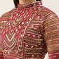 House of Panchhi Women Rosegold Net Embroidered Mirror Lehenga & Blouse with Dupatta | Swadesiicart