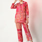 Myshka Women's Pink Printed Shirt With Trousers - Swadesiicart