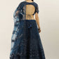 House of Panchhi Navy Blue Net Semi Stitched Coding, Sequins and Mirror work Lehenga Choli | Swadesiicart
