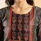 Dark Green Chinon Digital Printed With Hand Work Kurta - Himanshi - Swadesiicart