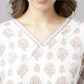 FIORRA Women's White Cotton A-Line Kurta Palazzo Set - Swadesiicart