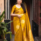 Mustard Silk Woven Saree with Unstitched Blouse - Hiral Fashion | Swadesiicart