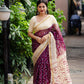 Maroon Polycotton Ethnic Motifs Saree with Unstitched Blouse - Hiral Fashion | Swadesiicart