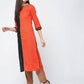 Aniyah Cotton Block Orange Straight Kurta (AN-124K) - Swadesiicart